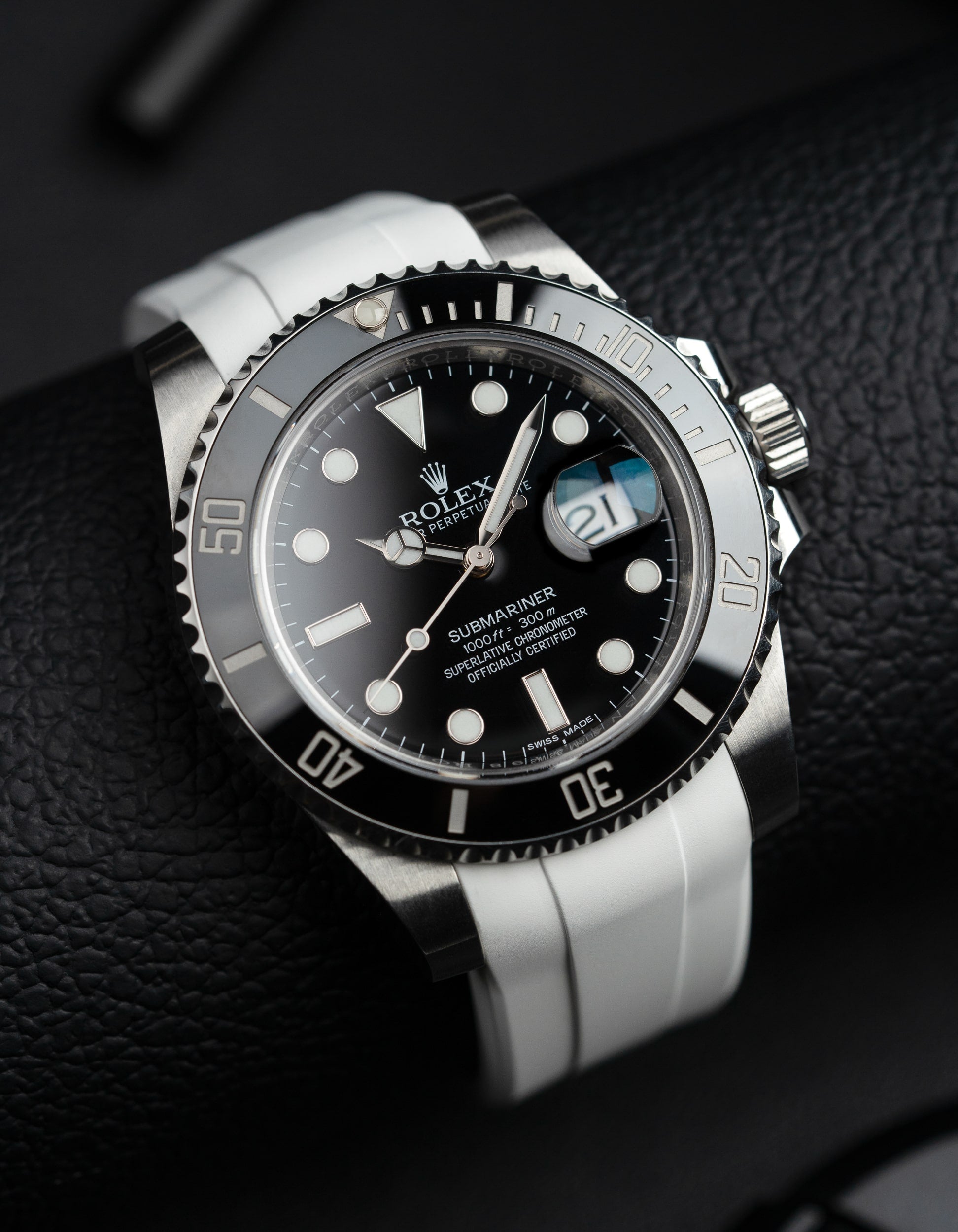 FKM Rubber Strap for Rolex Submariner - White