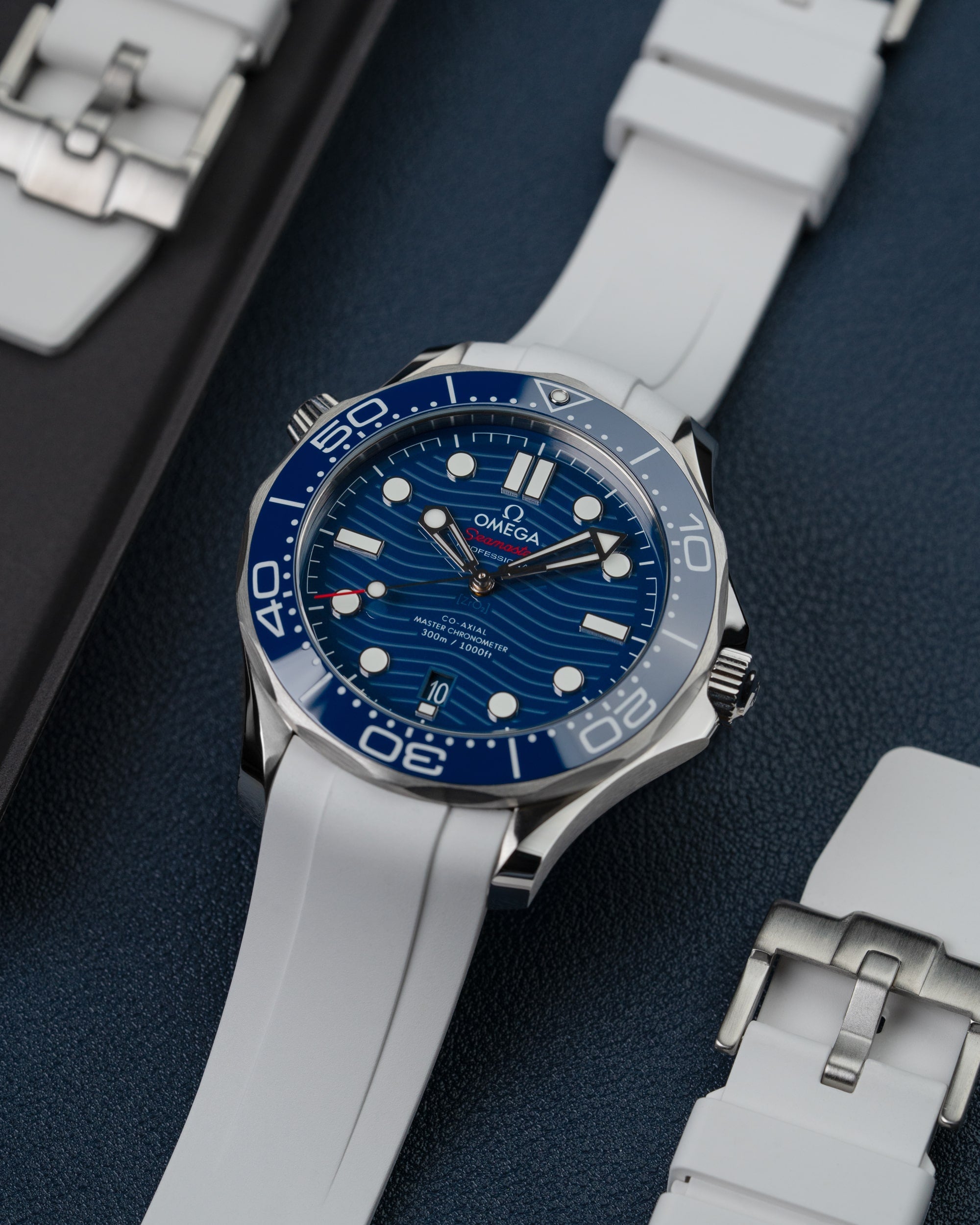 Rubber Strap for Omega Seamaster Diver 300 42mm Blue