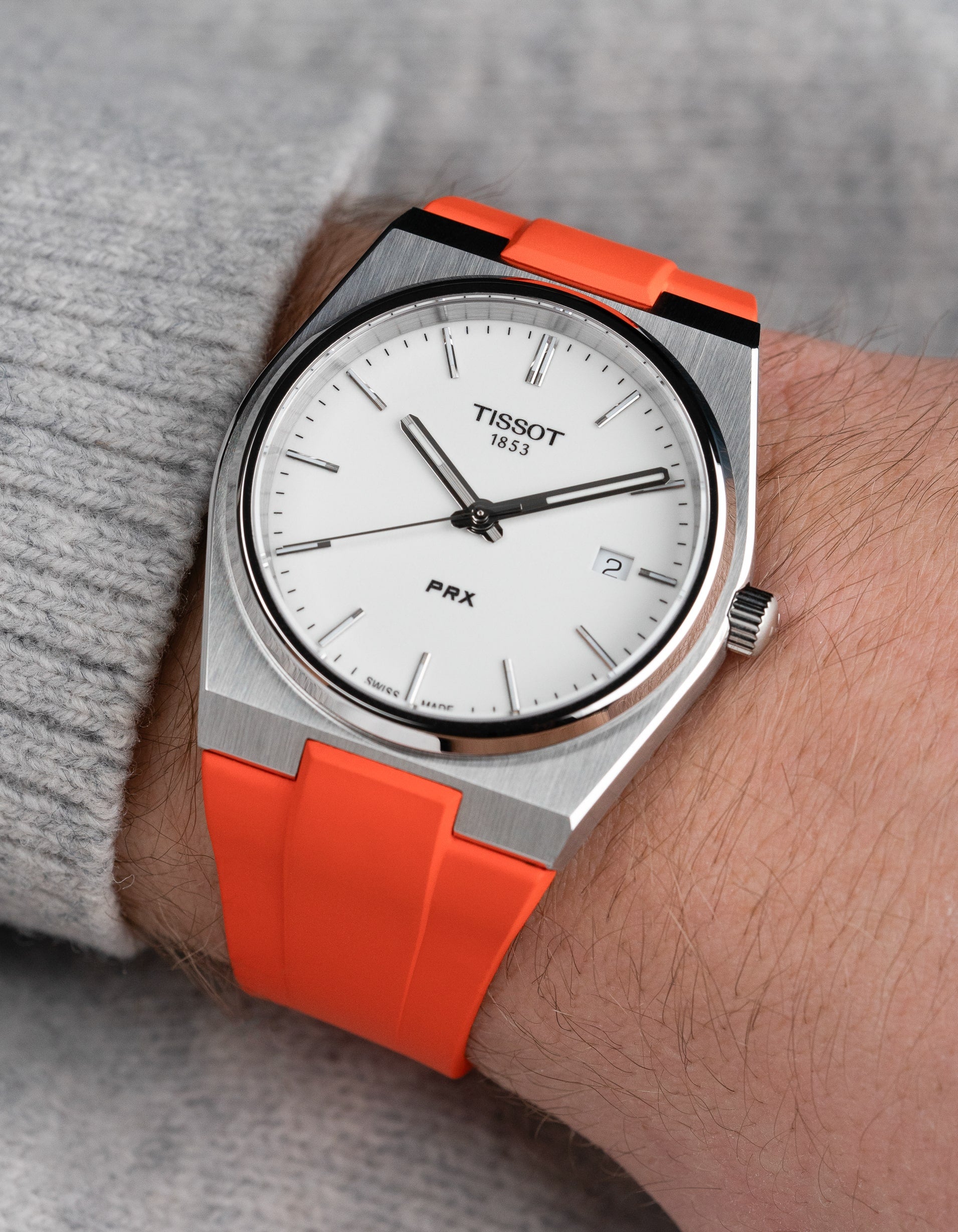 FKM Strap for Tissot PRX Quartz 40mm White