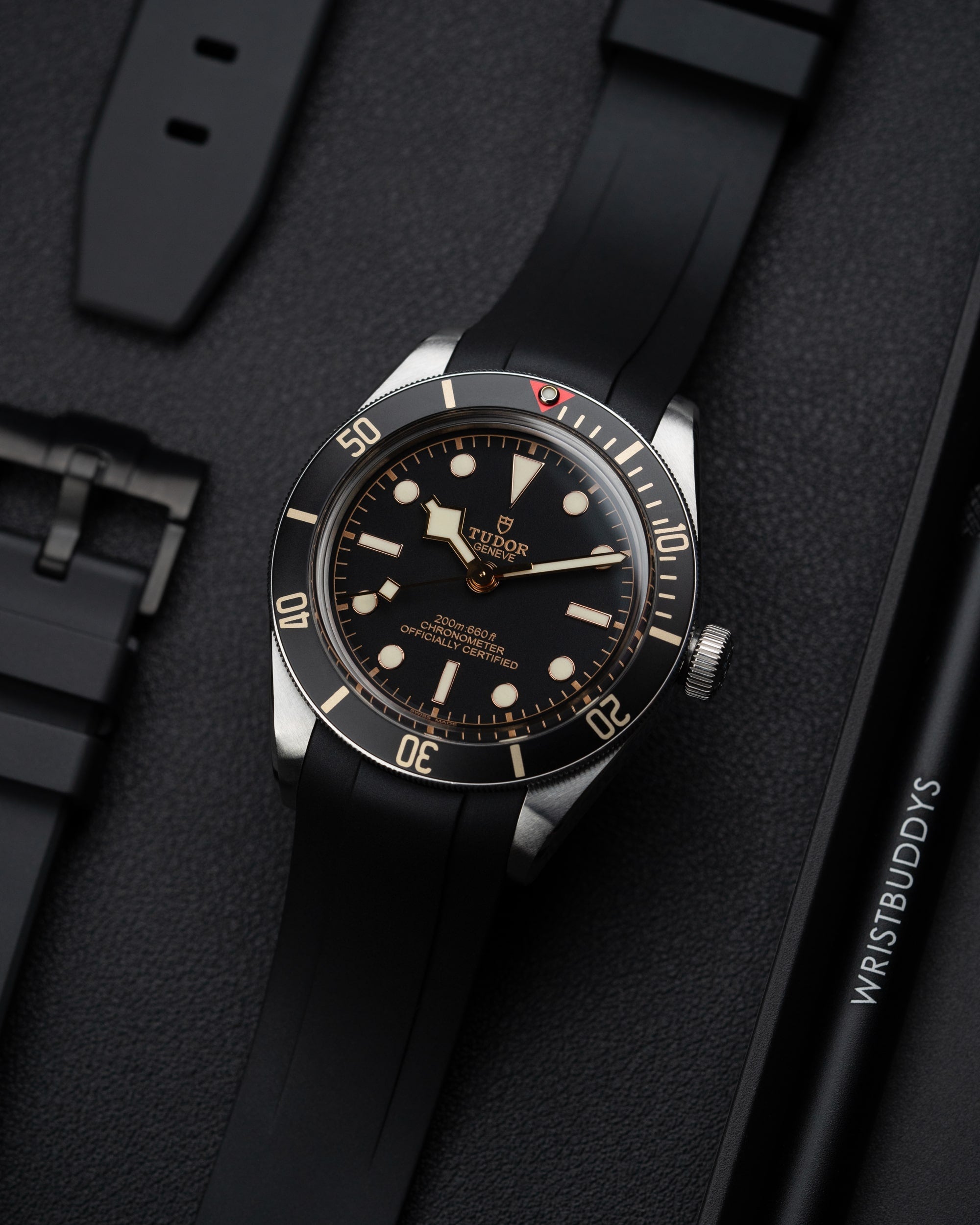 Rubber Strap for Tudor Black Bay 58 Black