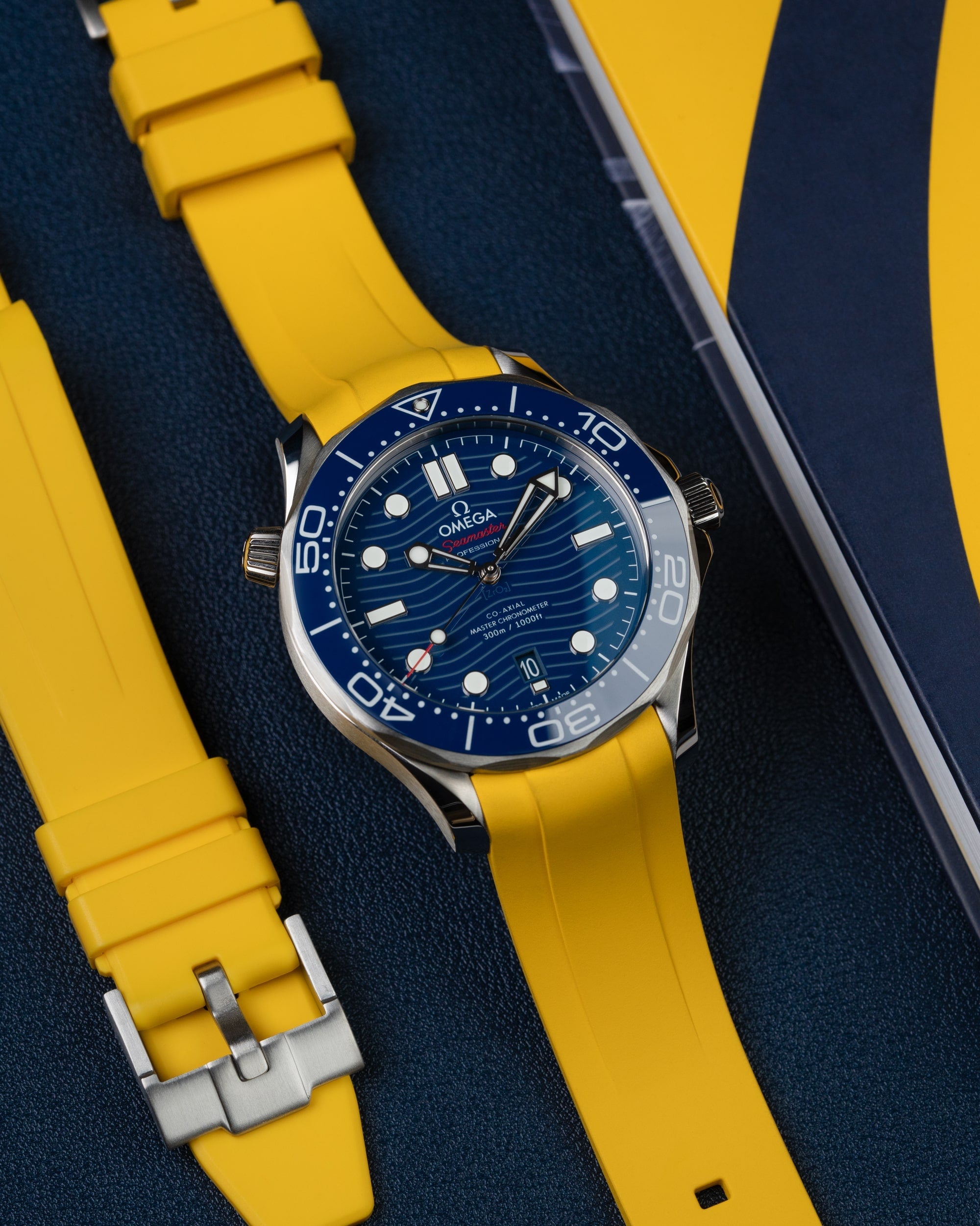Rubber Strap for Omega Seamaster Diver 300 42mm Blue