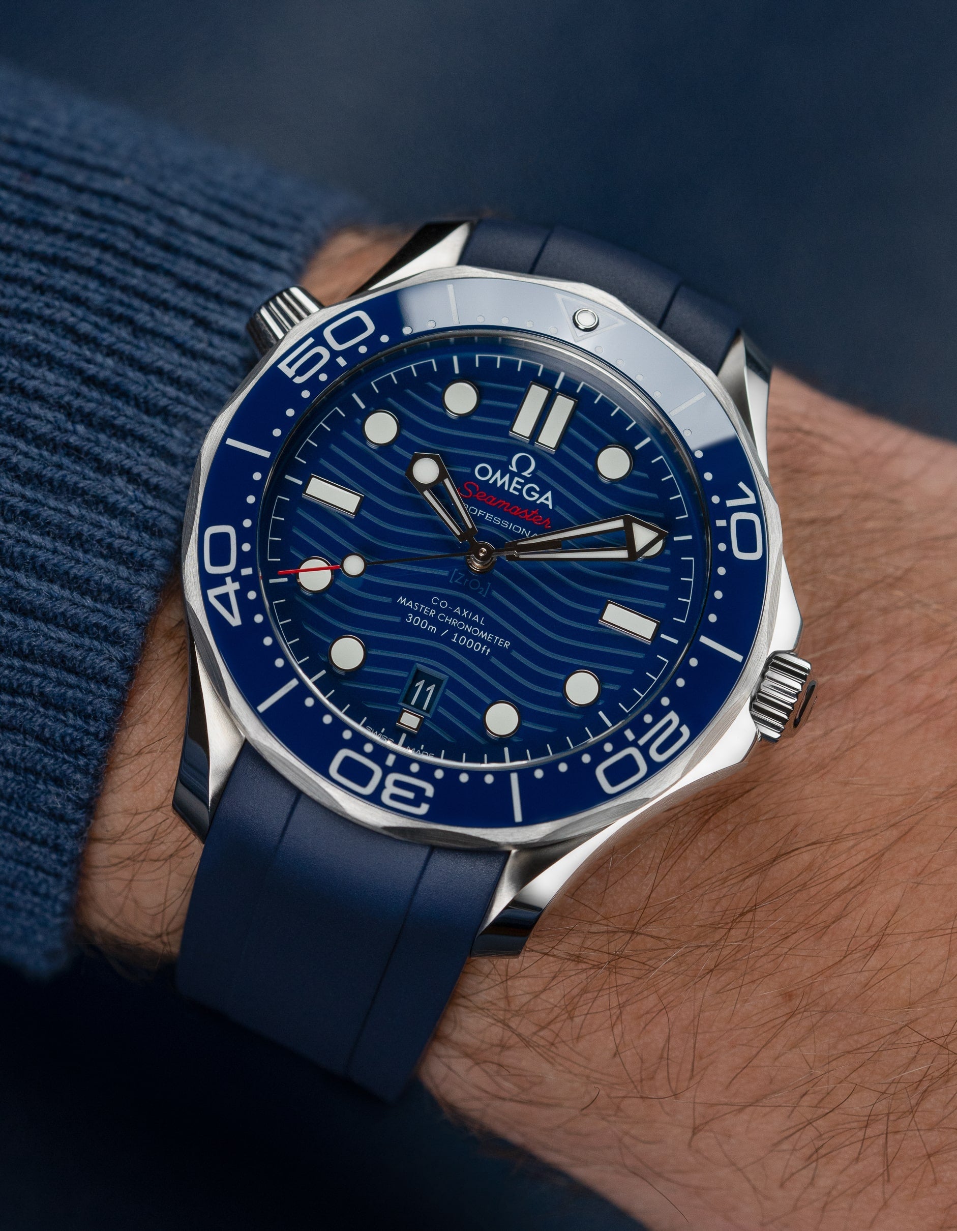 Wrist Rubber Strap For Omega Seamaster 300 FKM Rubber Strap For