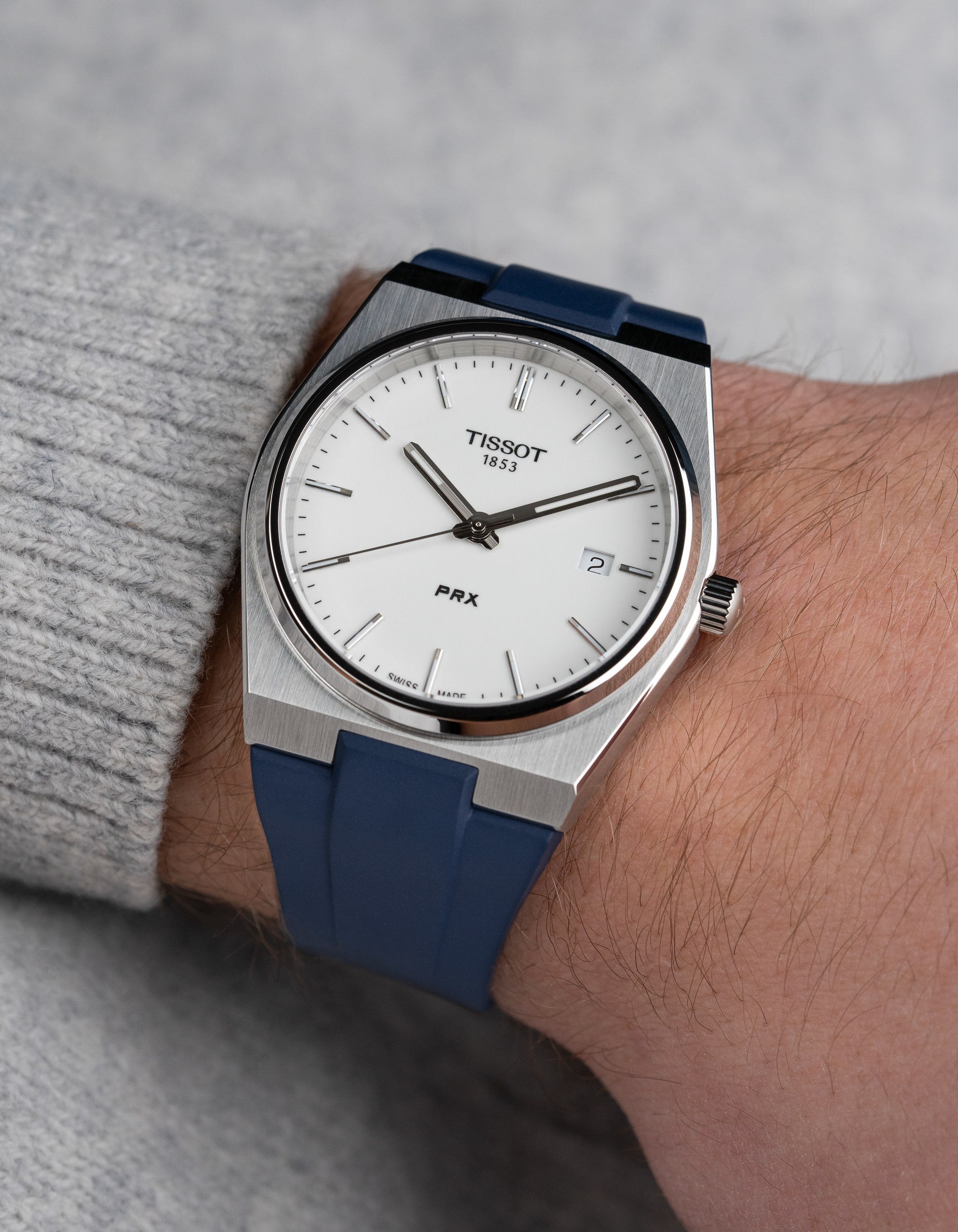 FKM Strap for Tissot PRX Quartz 40mm White