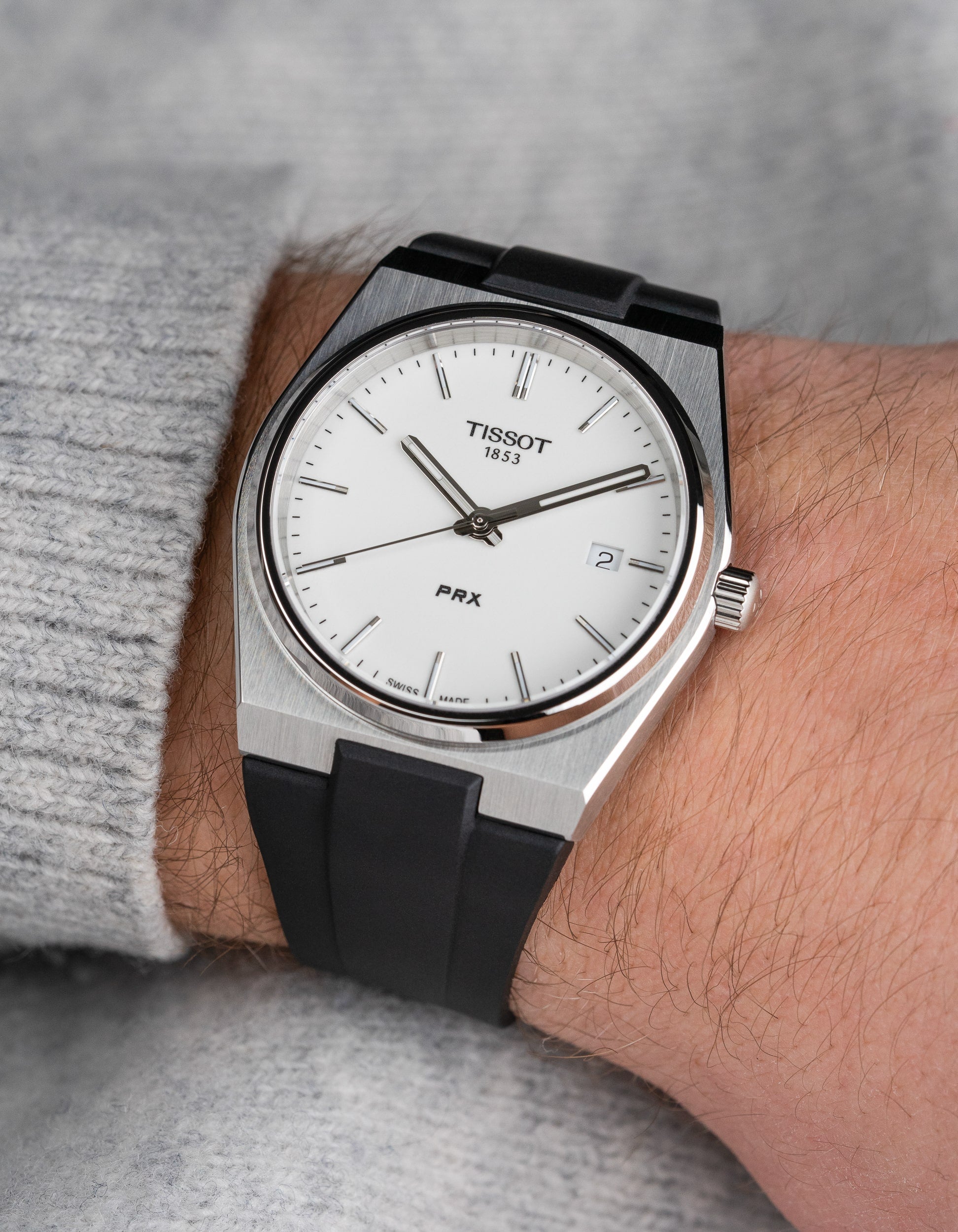 FKM Strap for Tissot PRX Quartz 40mm White