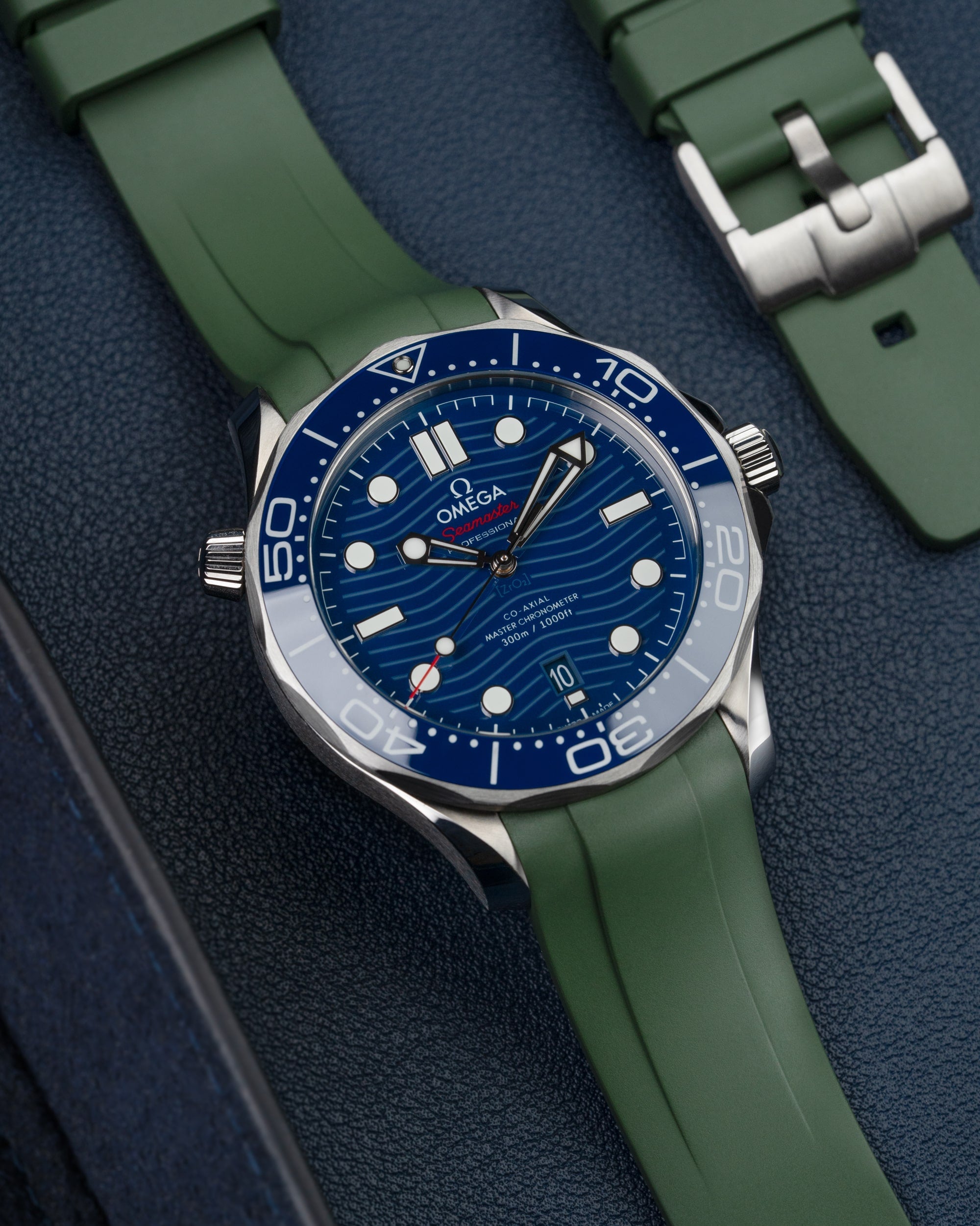 Rubber Strap for Omega Seamaster Diver 300 42mm Blue