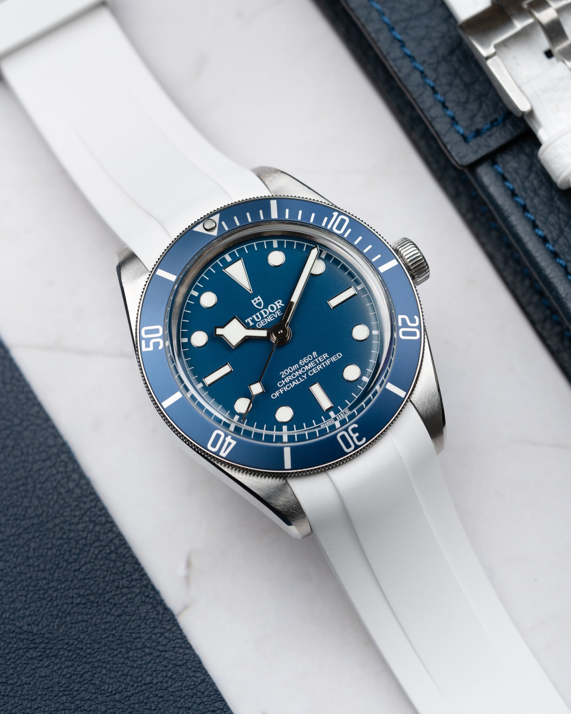 Rubber Strap for Tudor Black Bay 58 Navy Blue