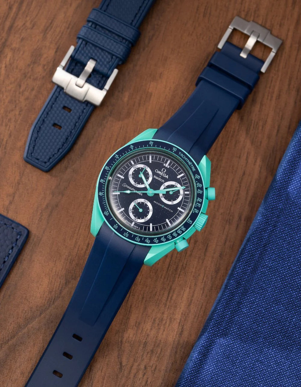 Rubber Strap for Omega X Swatch MoonSwatch Mission to Earth- Polar Lights