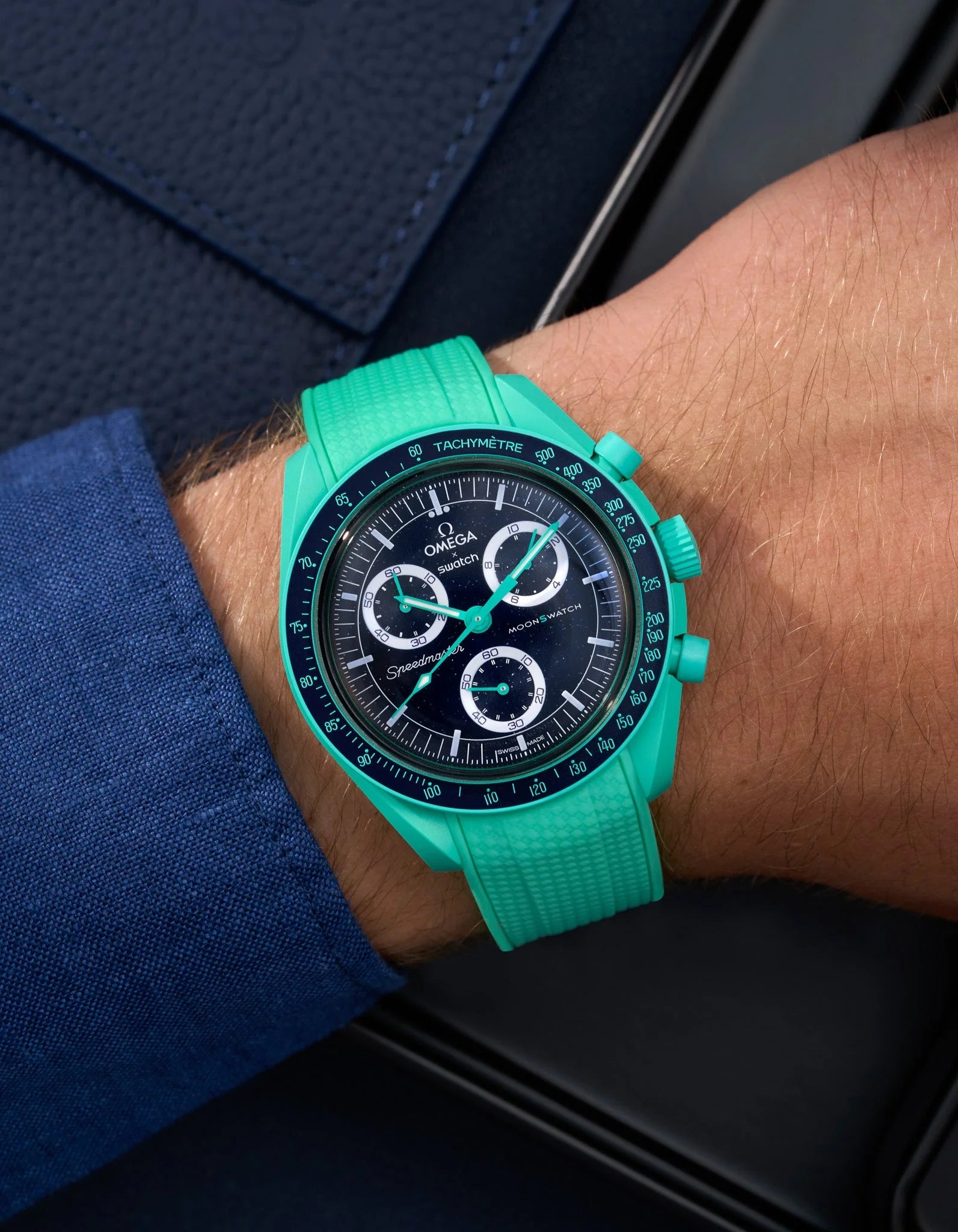 Rubber Strap for Omega X Swatch MoonSwatch Mission to Earth- Polar Lights