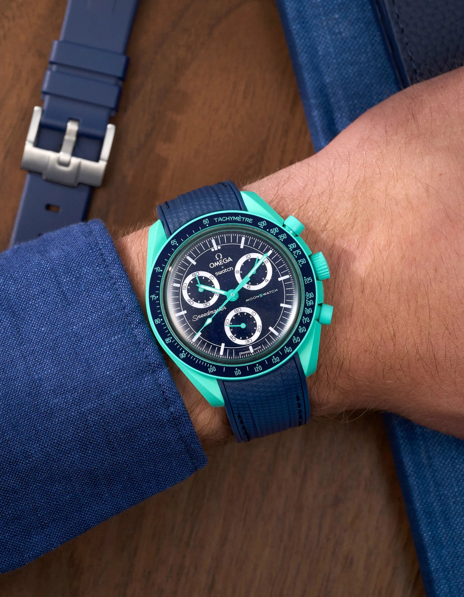 Rubber Strap for Omega X Swatch MoonSwatch Mission to Earth- Polar Lights