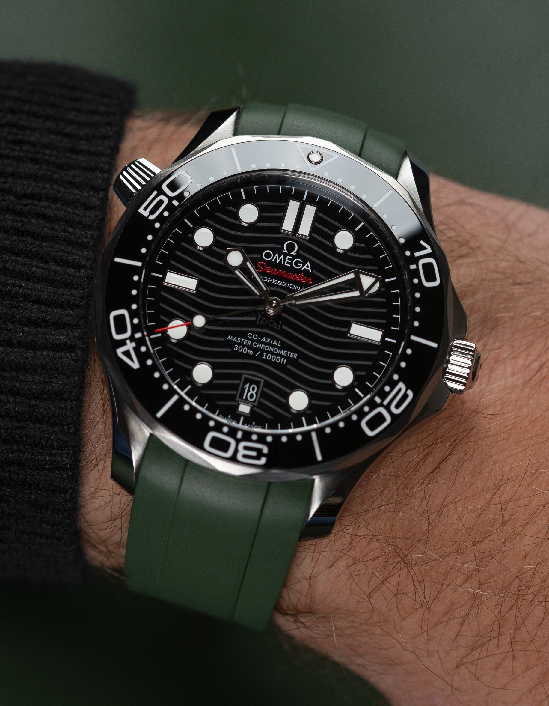 Rubber Strap for Omega Seamaster Diver 300 42mm Black