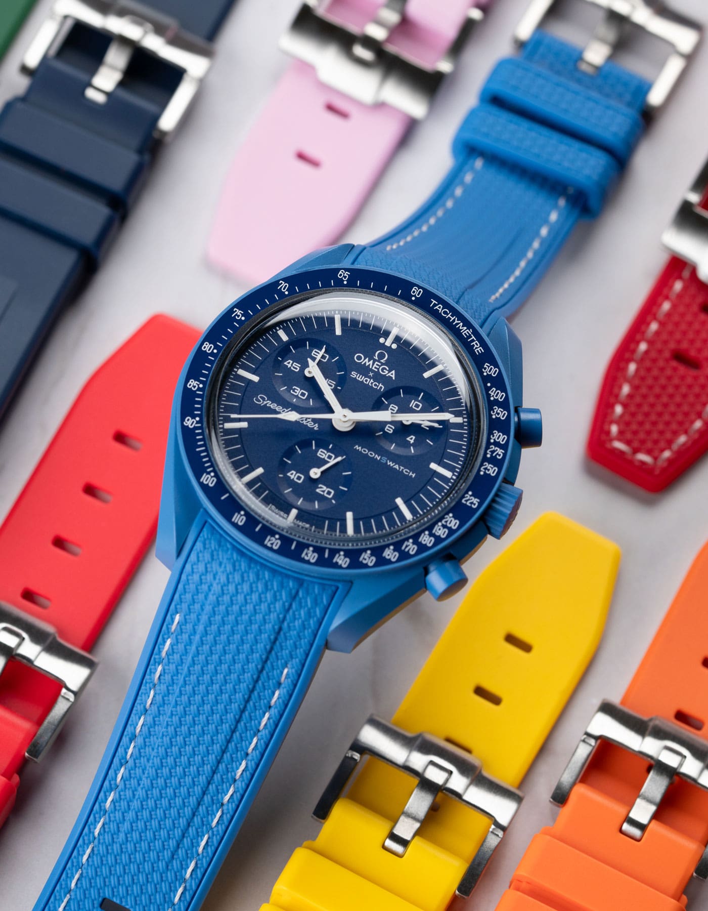 Curved Premium Rubber Strap - Neptune Blue