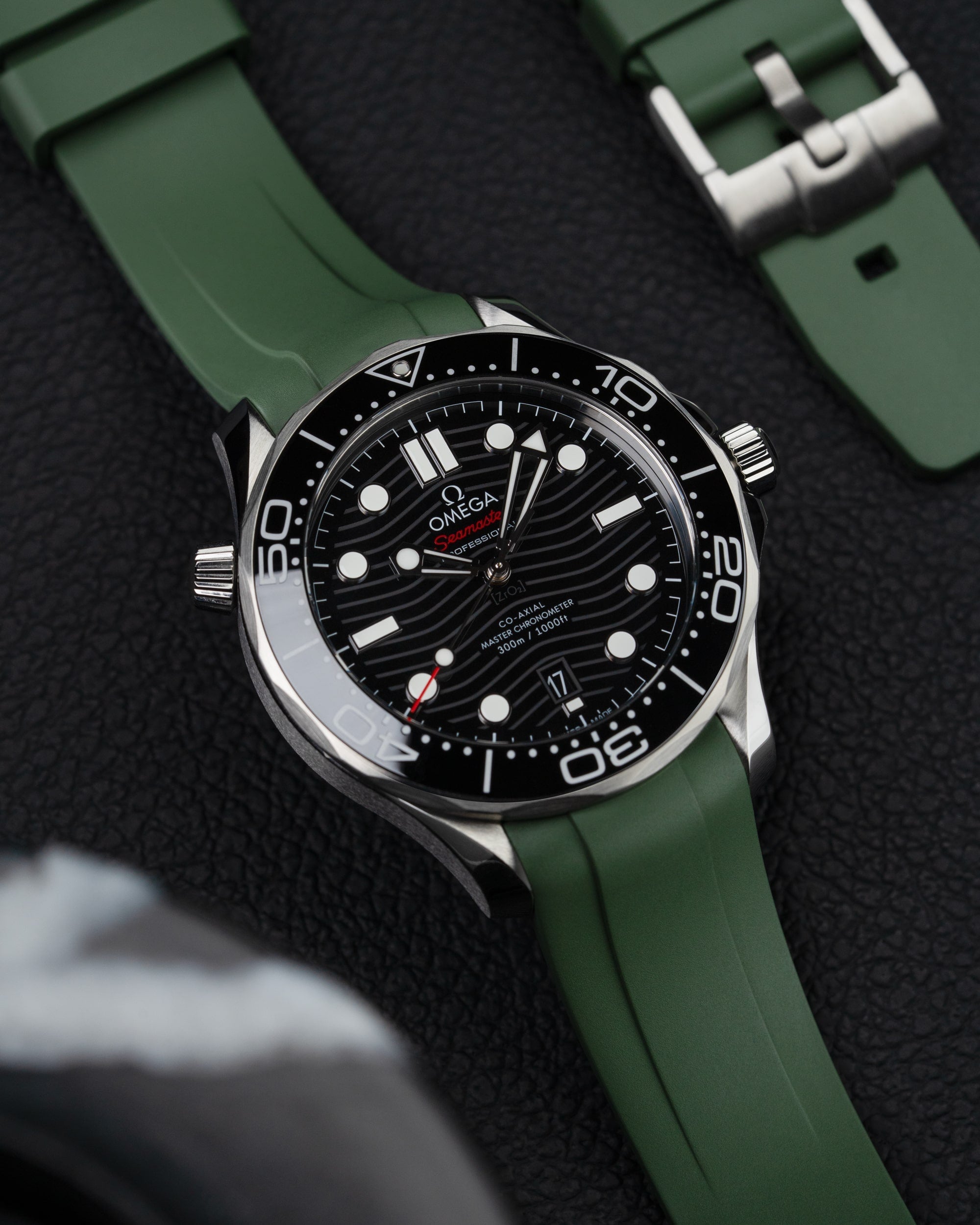 Rubber Strap for Omega Seamaster Diver 300 42mm Black