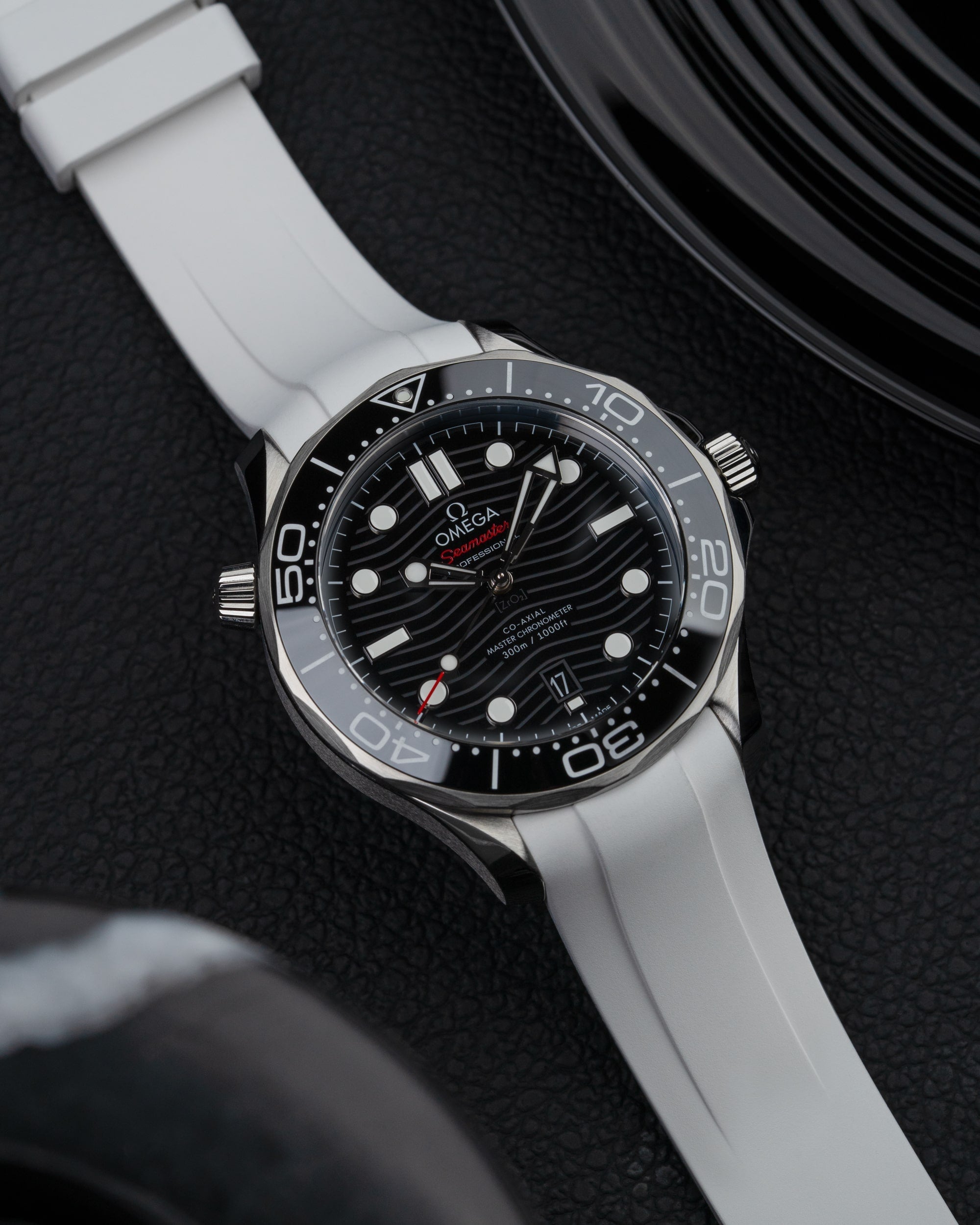 Rubber Strap for Omega Seamaster Diver 300 42mm Black