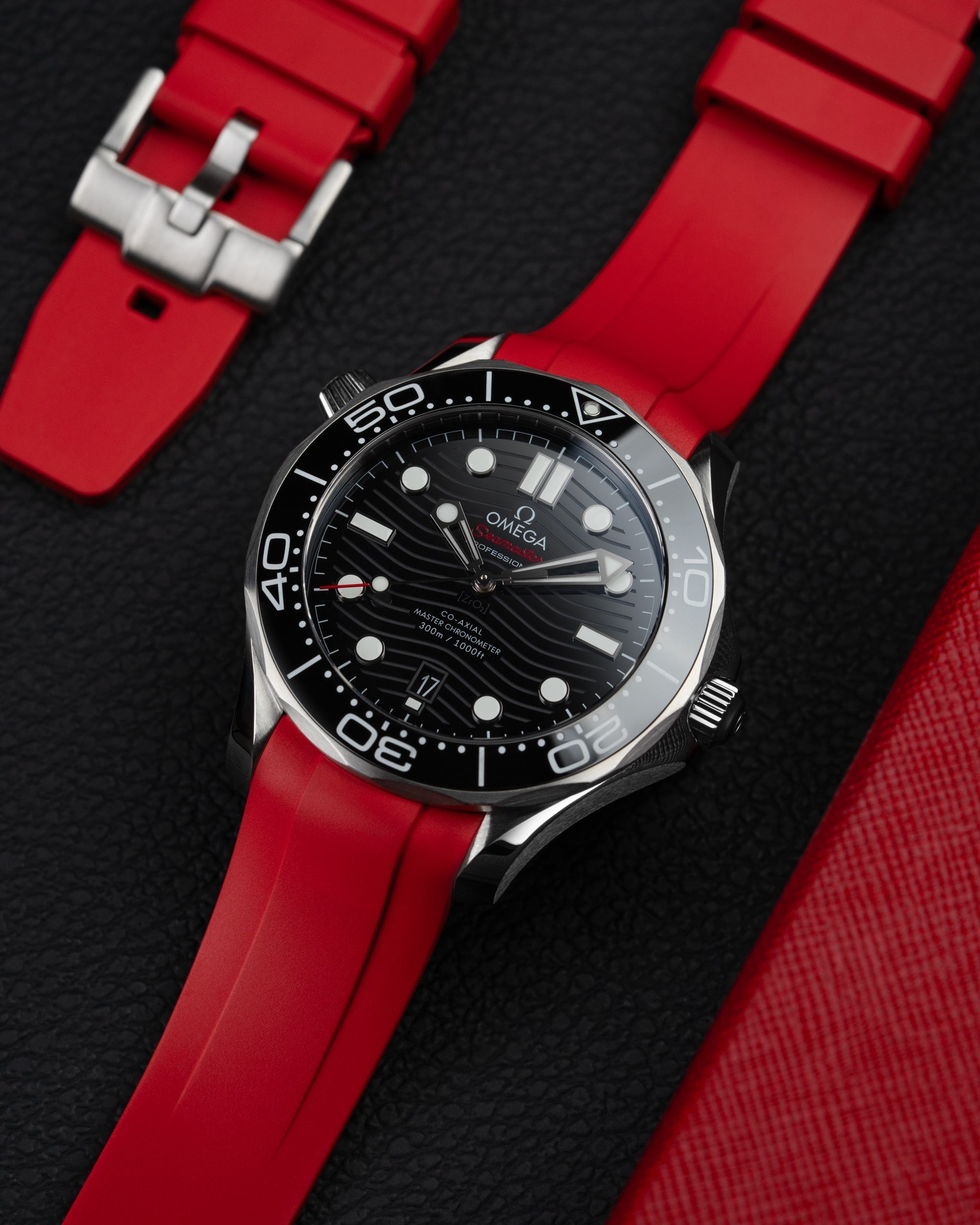 Rubber Strap for Omega Seamaster Diver 300 42mm Black