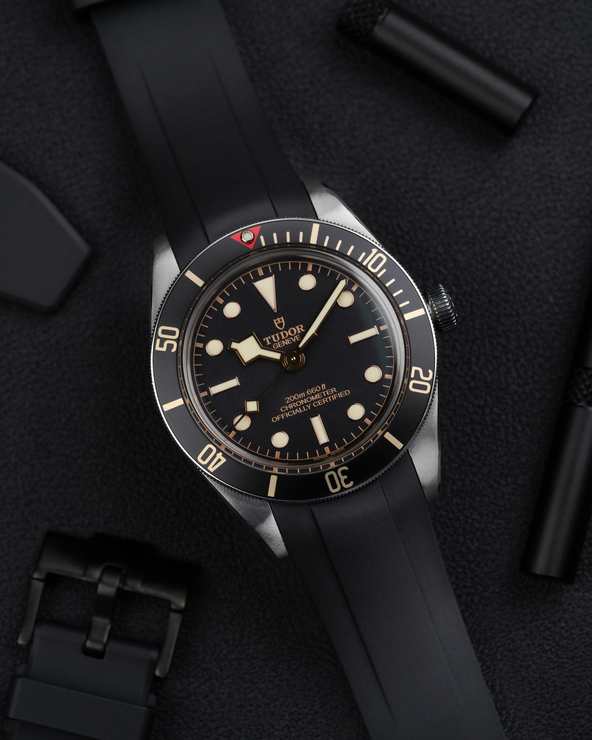 Rubber Strap for Tudor Black Bay 58 Black