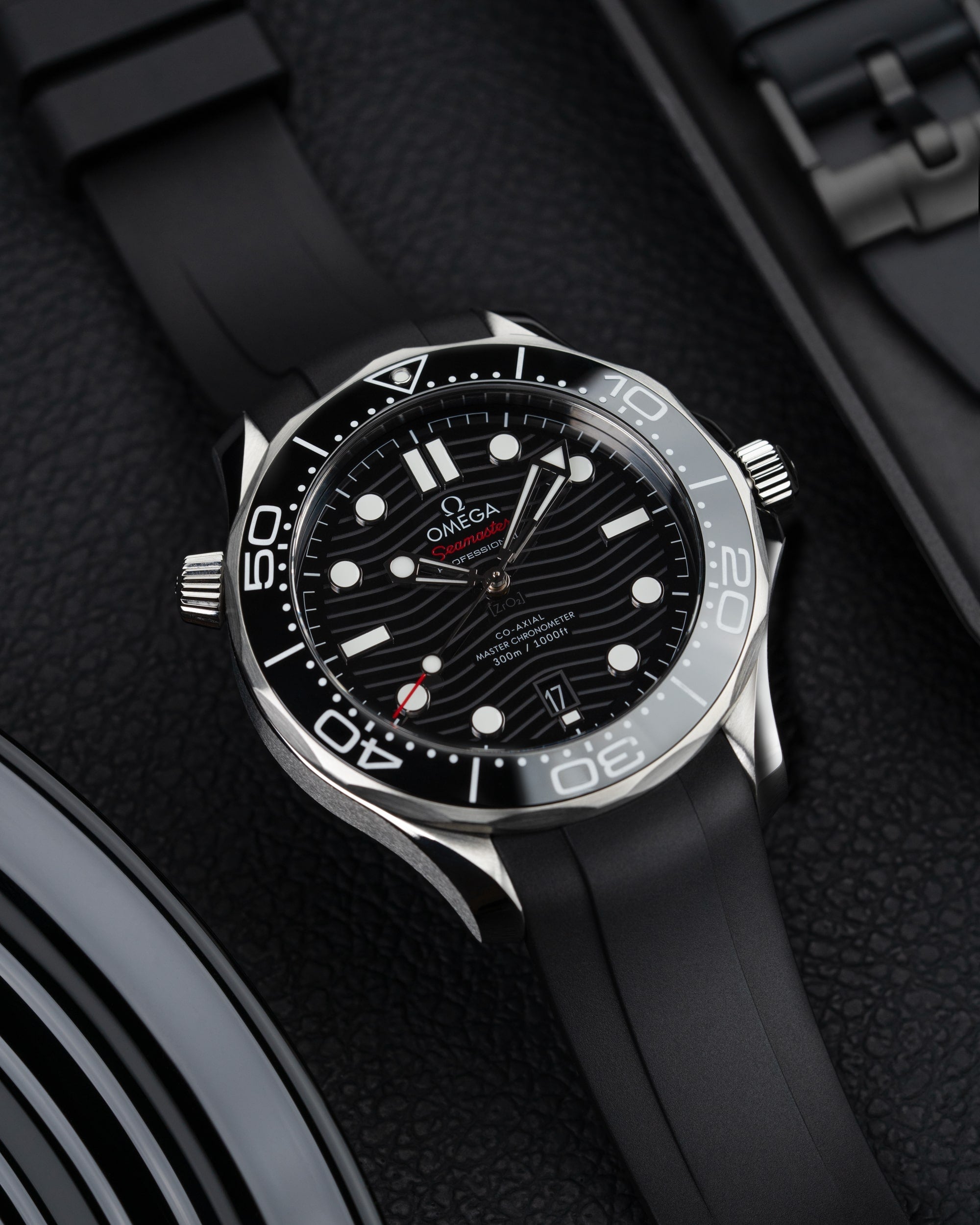 Rubber Strap for Omega Seamaster Diver 300 42mm Black