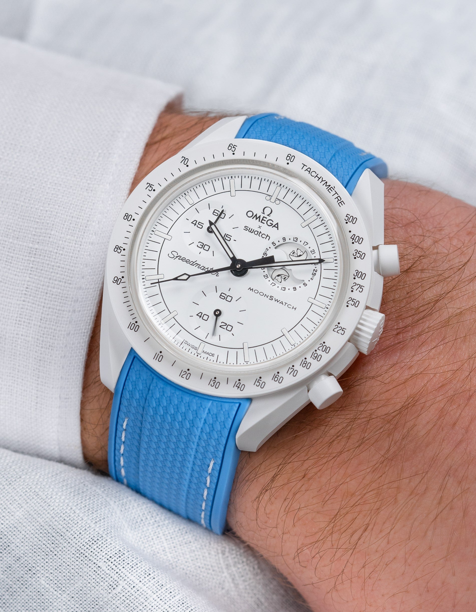Curved Premium Rubber Strap - Neptune Blue